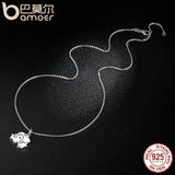 BAMOER  .925 Sterling Silver. Elephant pendant necklace.