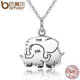 BAMOER  .925 Sterling Silver. Elephant pendant necklace.