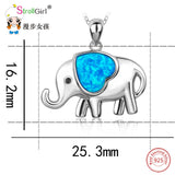 StrollGirl 925 Sterling Silver Womens Elephant Pendant Necklace