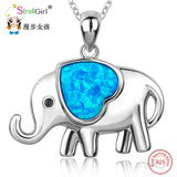 StrollGirl 925 Sterling Silver Womens Elephant Pendant Necklace