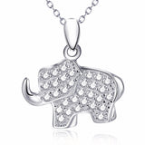 925 Sterling Silver Love Elephant Pendant Necklace