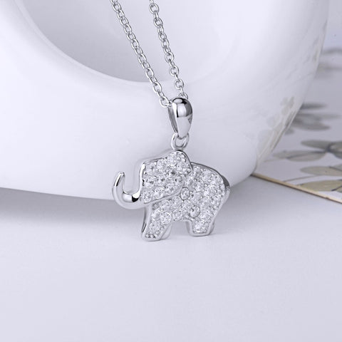 CZ Elephant Necklace in Sterling Silver | Gold Boutique